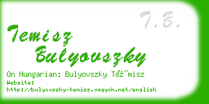 temisz bulyovszky business card